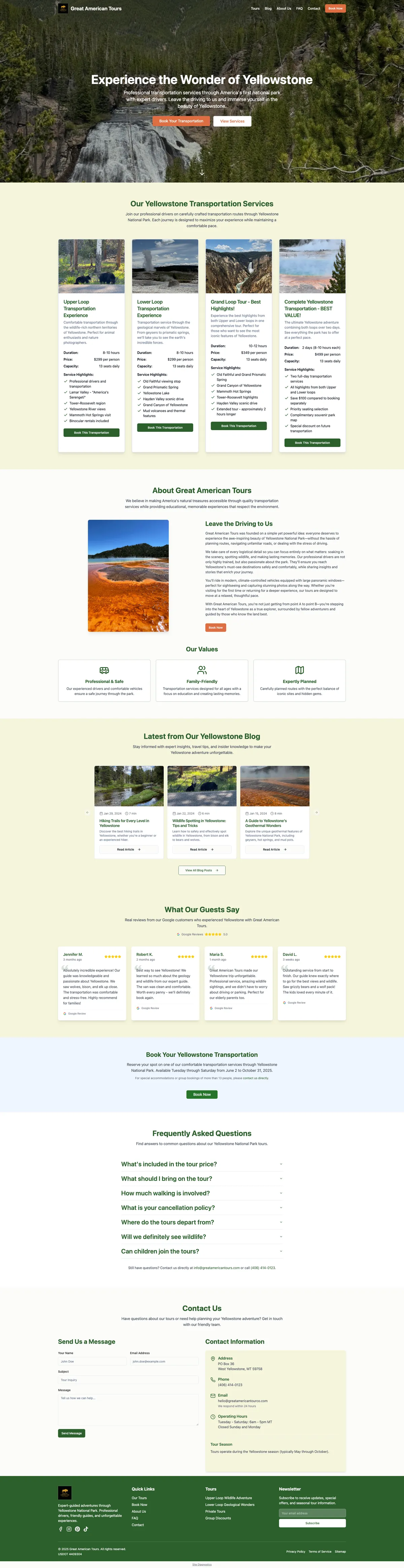 Tours de Yellowstone